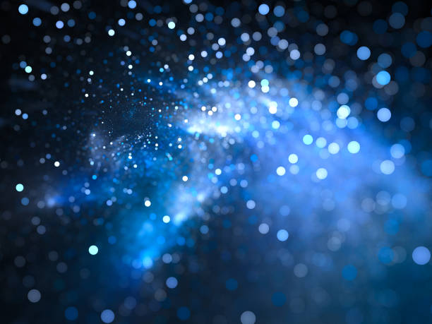 istock Blue glowing nebula with stars in bokeh, depth of field 836269072