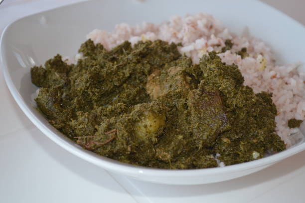 istock Pork stew and cassava leaves 836270198