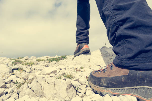 istock Closeup of hiking boots. 836280190