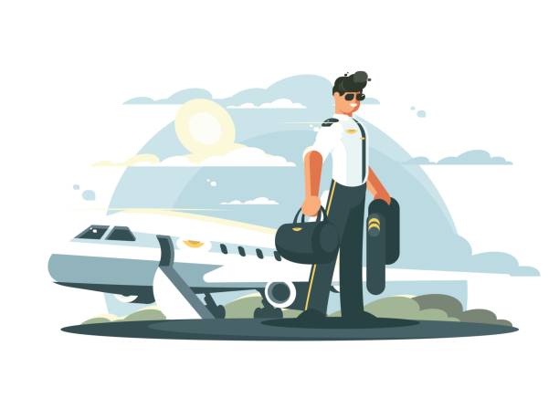 ilustrações de stock, clip art, desenhos animados e ícones de profession pilot of aircraft - smiling aeroplane