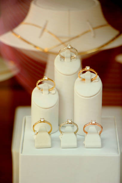 Diamond engagement rings stock photo