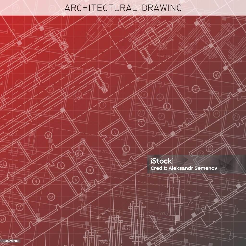 Architectural Model Making Vector Architectural Drawing Architectural Plan In Vector Stock Illustration ...