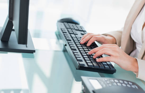 istock Close up of a businesswoman using a keyboard 836298702