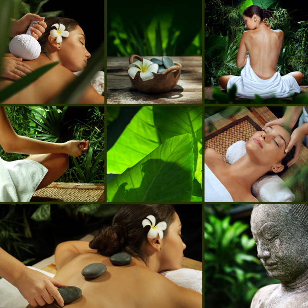 spa collage stock photo