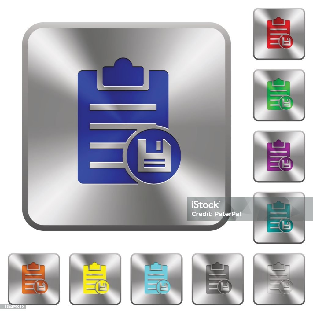Save Note Button Save Note Rounded Square Steel Buttons Stock Illustration - Download ...