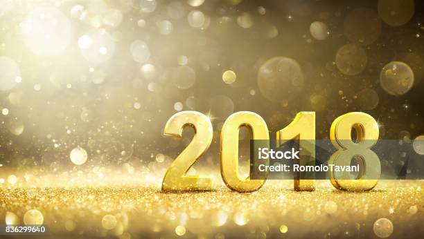 2018 Decoración De Año Nuevo Tarjeta De Felicitación Foto de stock y más banco de imágenes de Día de fin de año