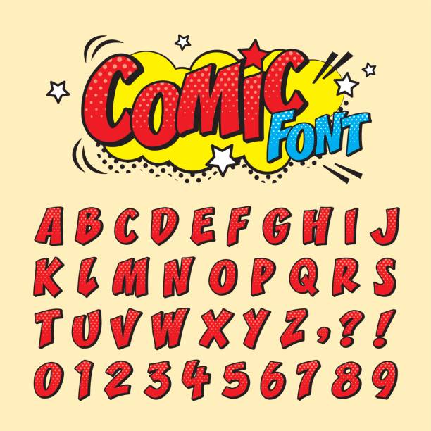 font_red komiksowe - cartoon stock illustrations