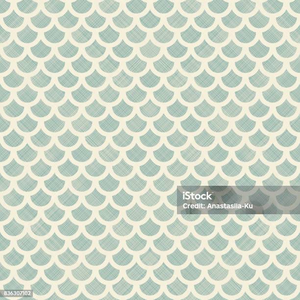 Vector Seamless Background With Fish Scales Natural Abstract Pattern Stock Illustration - Download Image Now