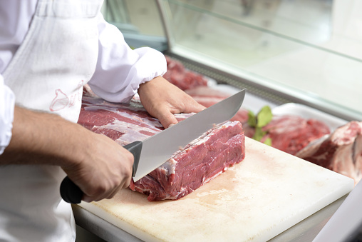 Butcher meat cut in butcher's shop