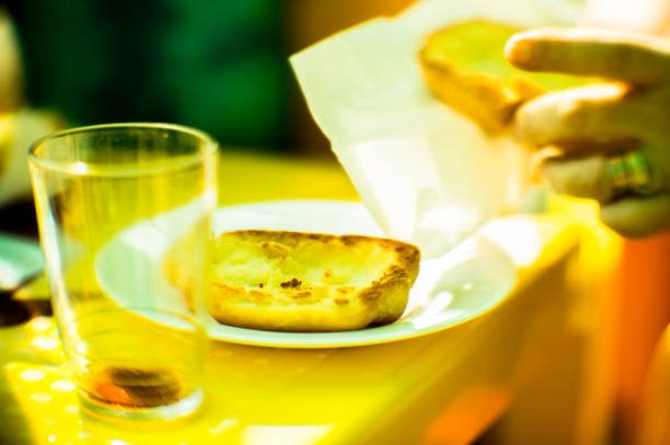 Bread with butter on the plate
