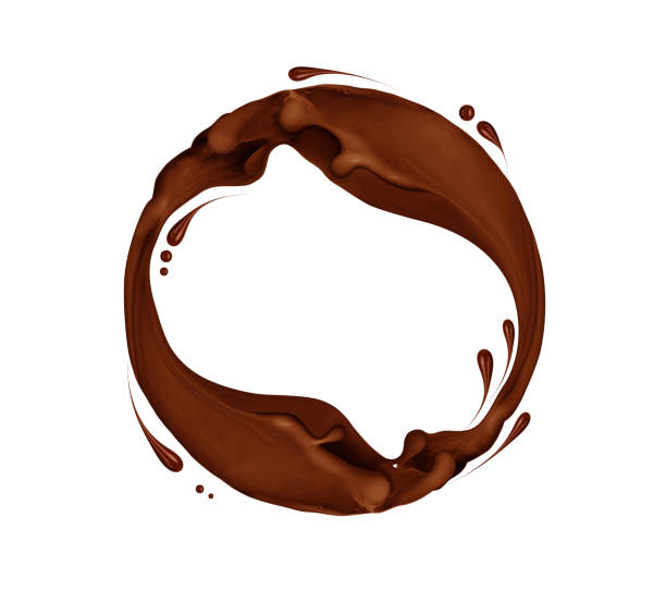 istock Splashes of chocolate in a circular motion, isolated on white background 836333432