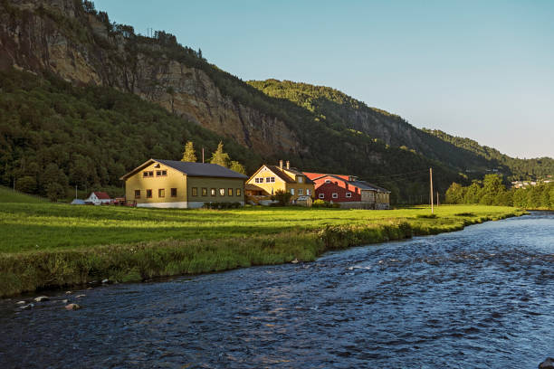 istock Beautiful village by river in Norway 836333748