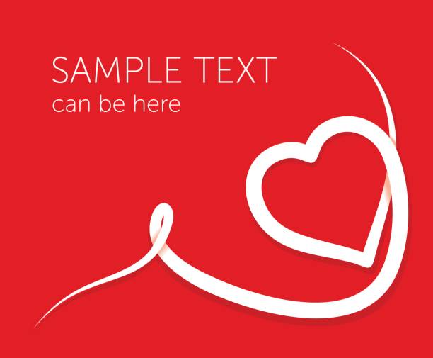 istock Valentines day background, cover brochures, flyer, greeting card template. Line designed heart on red background. Vector illustration 836336292