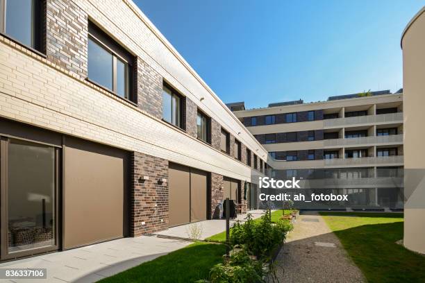 Modern Residential Buildings New Apartment Houses With Green Outdoor Facilities In The City Stock Photo - Download Image Now