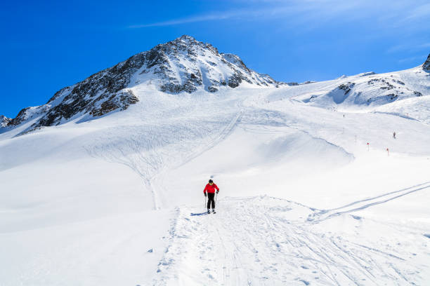 istock Unidentified skier on slope in Pitztal winter resort, Austrian Alps 836343580