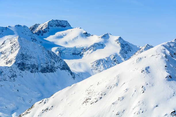 istock Mountains covered with snow in Riffelsee ski resort, Pitztal valley, Austrian Alps 836343606