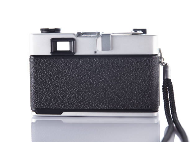 istock Vintage rangefinder film camera on white background 836350540