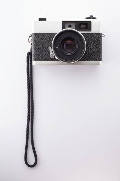 istock Vintage rangefinder film camera on white background 836350630