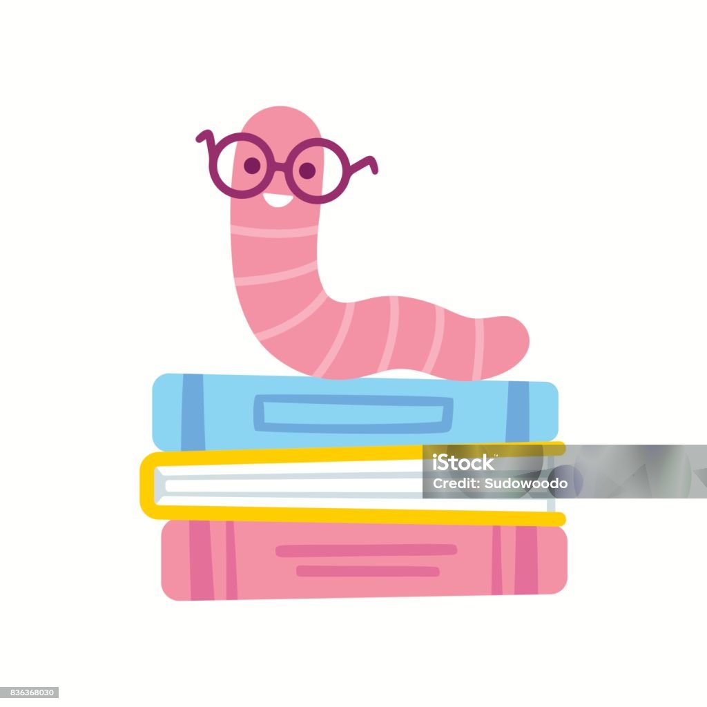 Bookworm Cartoon Illustration Stock Illustration - Download Image Now - Book,  Worm, Reading - iStock