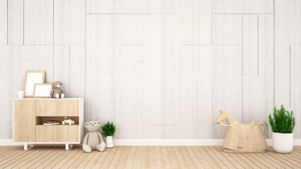 istock kid room or nursery on white tone for artwork interior design - 3D Rendering 836380394