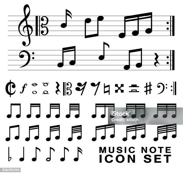 Symbole De Notes De Musique Standard Set Vector Eps10 Vecteurs libres de droits et plus d'images vectorielles de Note de musique