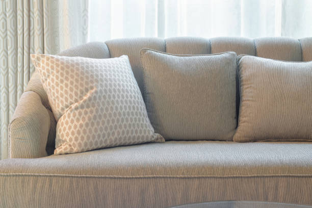 istock Comfy sofa with pillows in living room 836397760