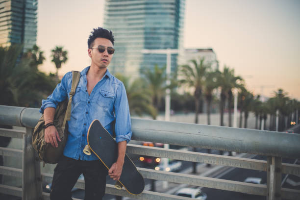 istock Charming skater in town 836399016