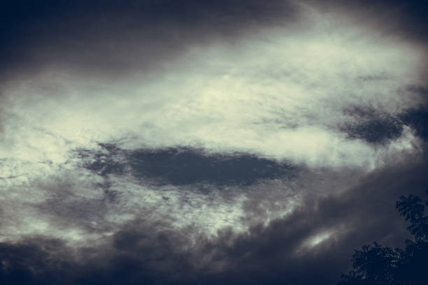 istock Deep blue sky and clouds, white cloud in the blue sky in vintage tone. 836401764