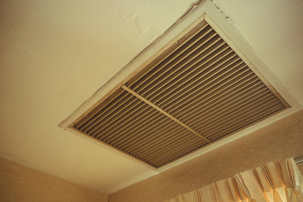 istock Large square return air vent located in the ceiling of a home. 836401782