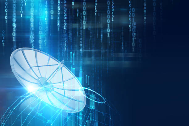istock 3d illustration of Satellite dish  on abstract technology background 836402548