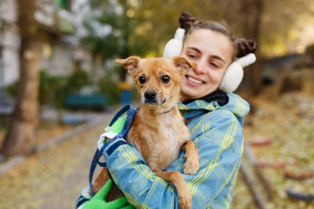 istock Girl and dog. Autumn 836414690