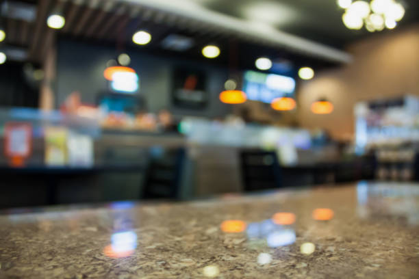 cafe restaurant blur background with bokeh