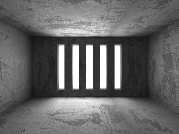 istock Dark basement empty room interior. Concrete walls 836418086