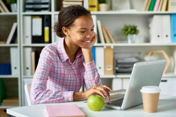 istock Happy African Girl Studying in Library 836421814