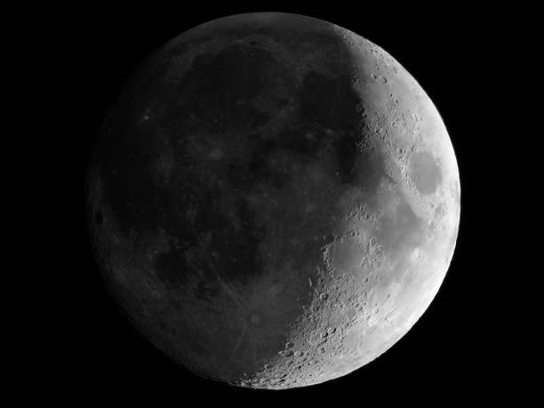 istock Waxing crescent moon seen with telescope 836423118