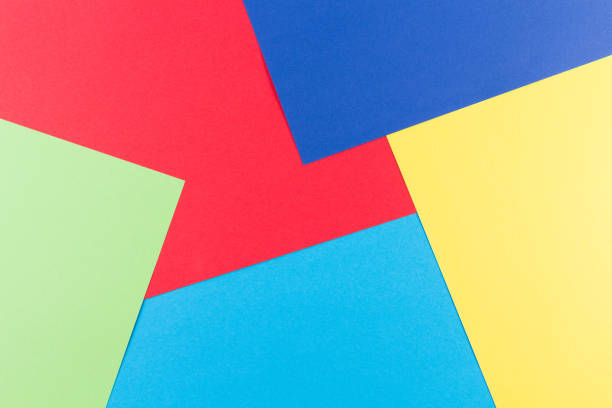 istock Color papers geometry flat composition background with yellow, green, red and blue tones 836423228