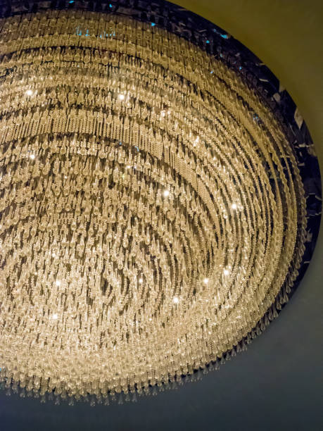 istock Modern glass chandelier on the ceiling. 836426540