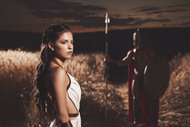 istock Woman looking over shoulder against man in helmet. 836434554