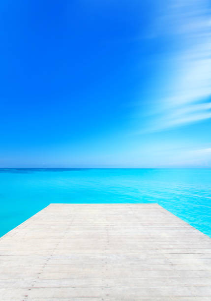 istock Wooden deck towards dreamlike landscape 836437594