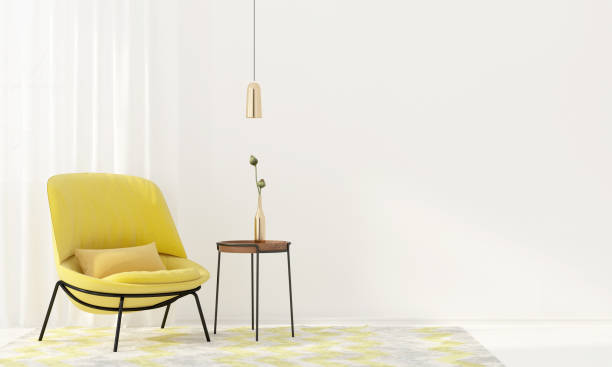 istock Interior with a yellow armchair 836438102