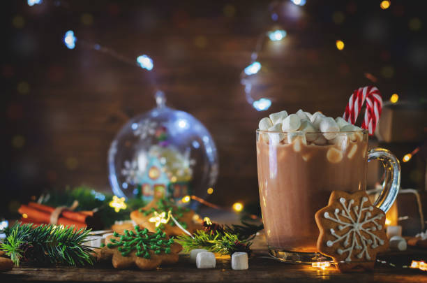 istock Cup of Cocoa with marshmallow and gingerbread cookie 836444806