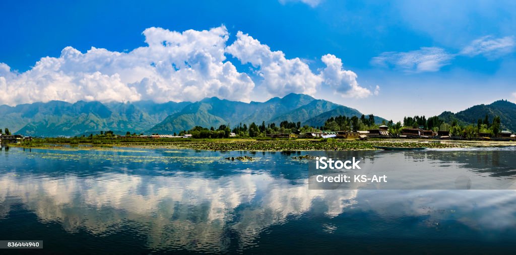 Panoramic landscape of Dal Lake, Srinagar, India Beautiful panoramic landscape at Dal Lake, Srinagar, Kashmir, India Dal Lake Stock Photo