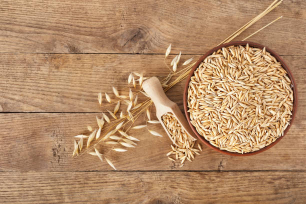 istock oat grains in bowl top view 836446972