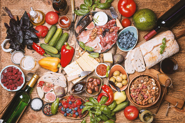 istock Top view table full of food 836453324