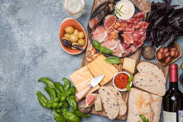 istock Italian antipasti wine snacks set 836453778