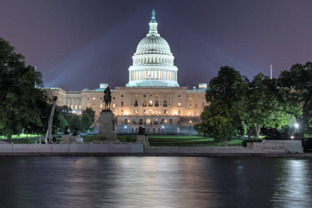 istock US Capitol at night and West the Capitol reflecting pool 836454002