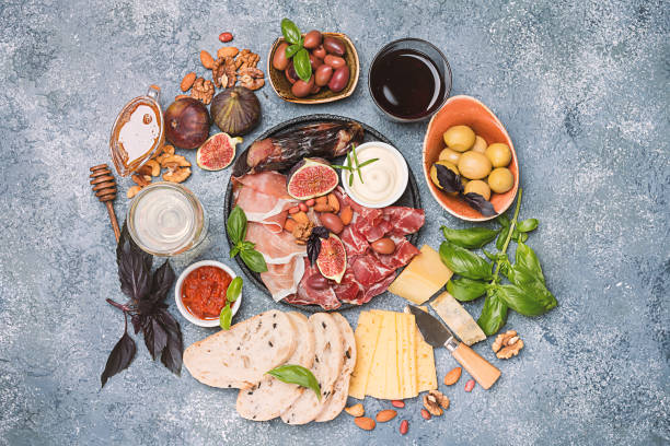 istock Italian antipasti wine snacks set 836454116