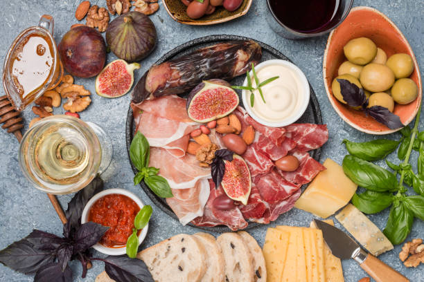 istock Italian antipasti wine snacks set 836454166