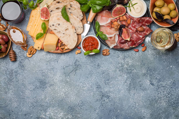 istock Italian antipasti wine snacks set 836454252