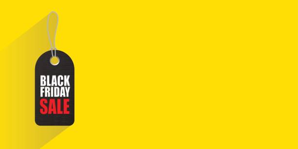 istock Black tag with Black Friday Sale text on yellow background. Vector illustration. Black Friday Sale promotion template. 836457748